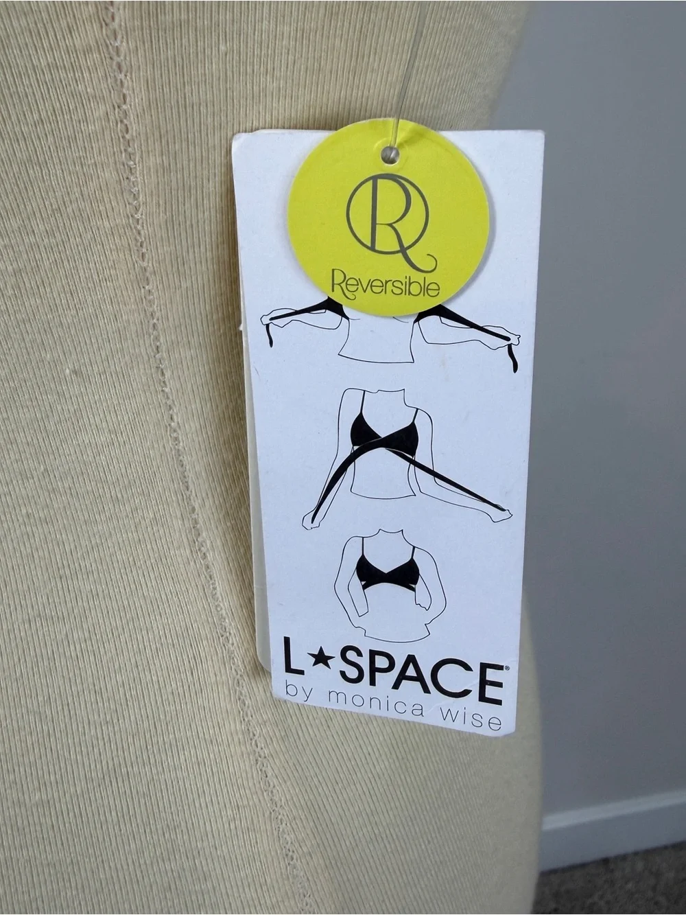 L*Space Reversible Black To Multicolor Aztec Wrap Tie Swimwear Bikini Top XS NEW
